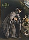 El Greco Canvas Paintings - St. Francis Venerating the Crucifix